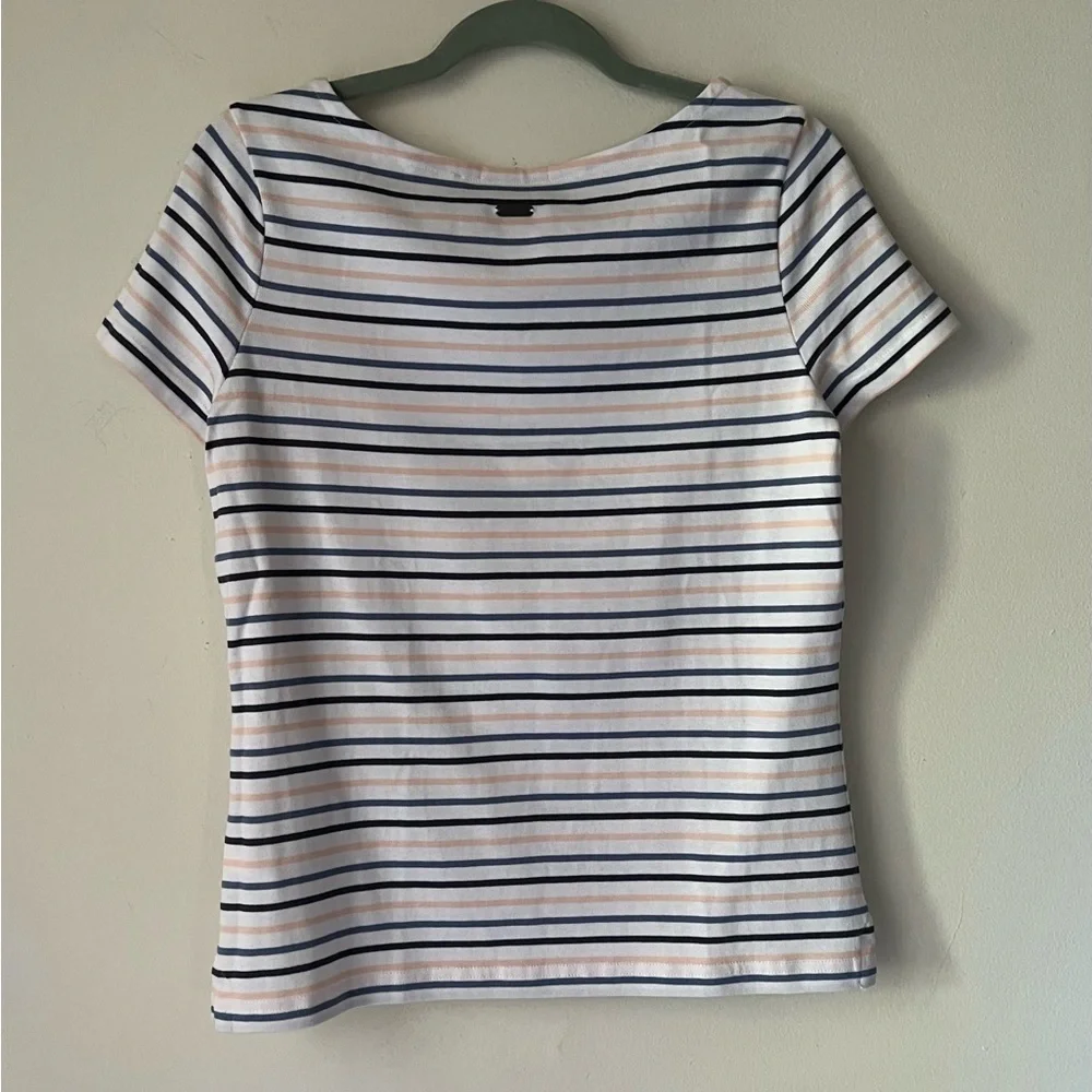 Barbour Striped Hawkins Short Sleeve 100% Cotton Tee size 4 Nautical T-Shirt